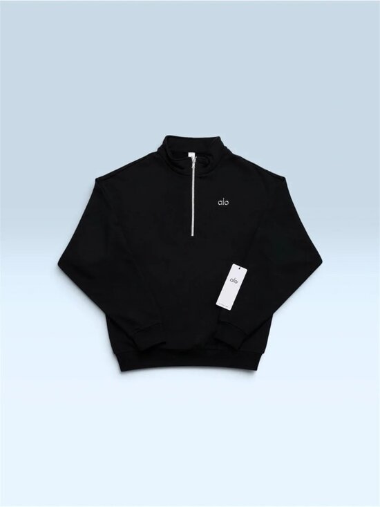 ALO Yoga Sweaters - Alo Yoga Accolade Quarter Zip Pullover - Black NWT Size L